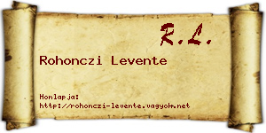 Rohonczi Levente névjegykártya