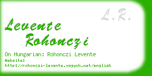 levente rohonczi business card